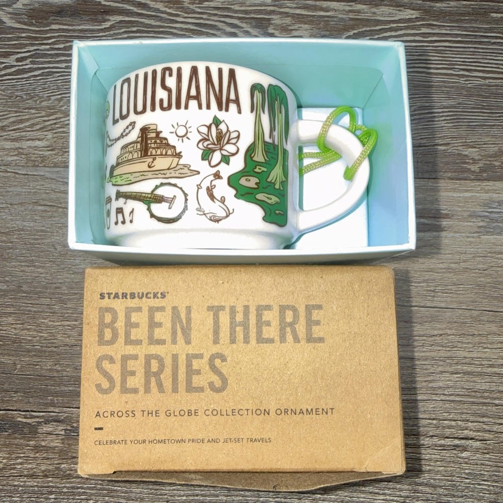 NWT 2019 Starbucks Ornament LOUISIANA 2 oz Mini Mug Cup Been There Series